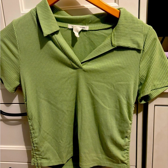 Cute y2k v neck cropped top - Picture 1 of 2